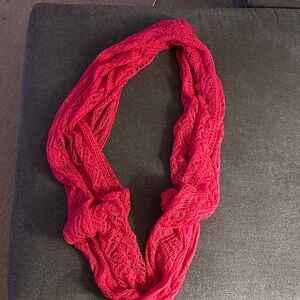 Elegant Red Lace Scarf